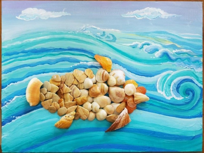 Chicken Fish Shell Painting