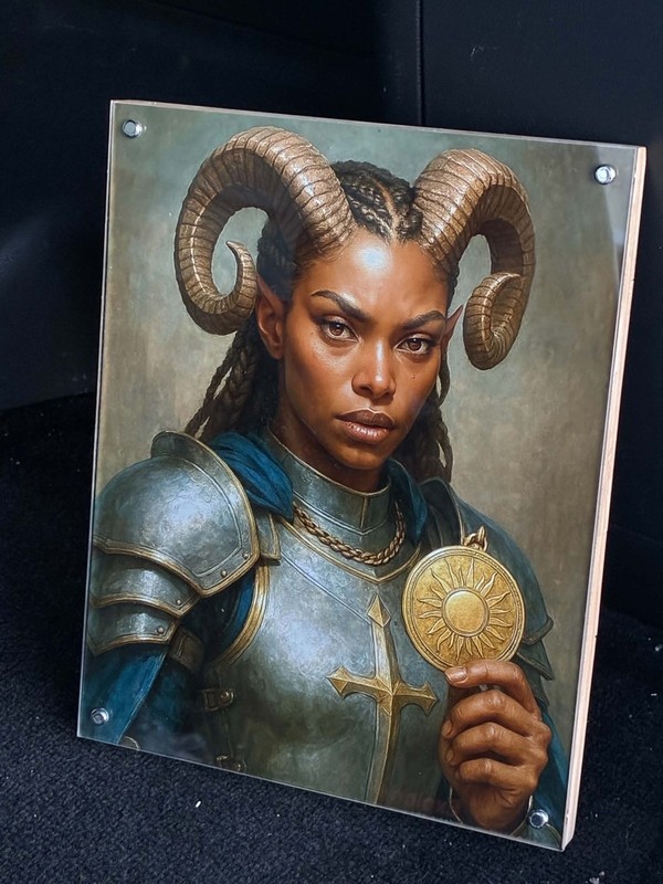 Dungeons & Dragons Tiefling Paladin Acrylic Art Print Plaque