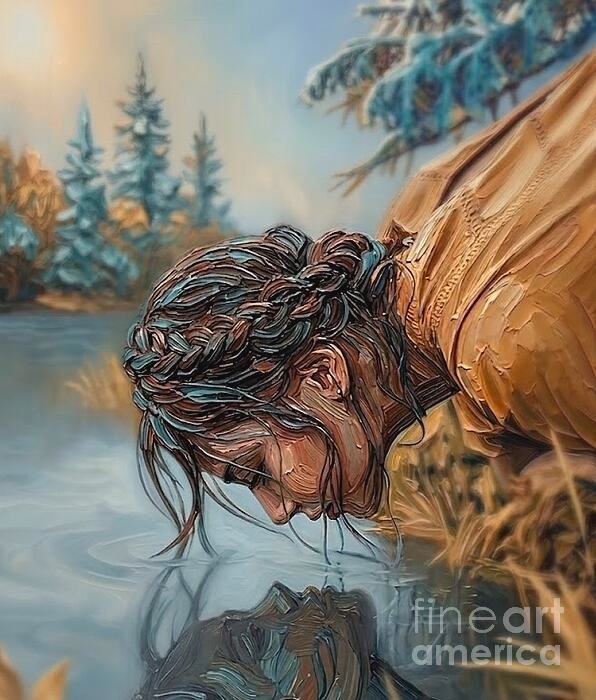 new handmade Painting on 12″x 14″canvas Finding Yourself in Stillness by Wendy