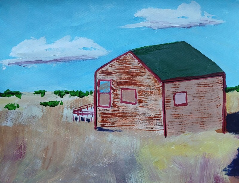Impressionism Cape Cod Dune Shack 11×14 Handmade Signed Colorful Art Painting