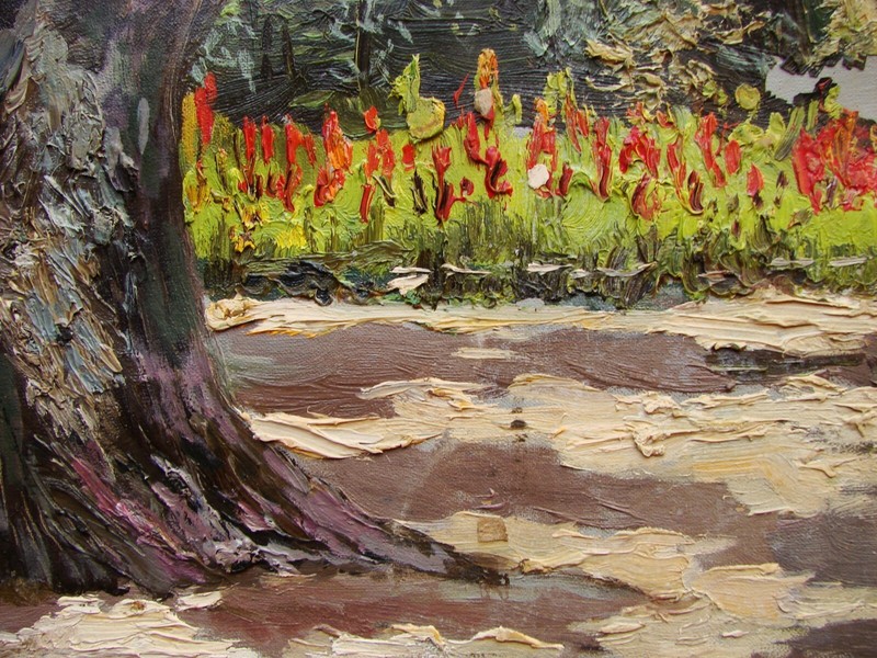 Ukrainian Soviet Oil Painting postimpressionism Shevchenko's oak age-old tree gallery