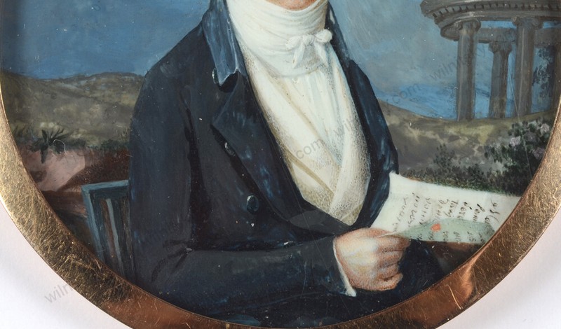 Boudin (fl. 1785/1810)-Attrib. "Young man in nocturne park landscape", miniature gallery