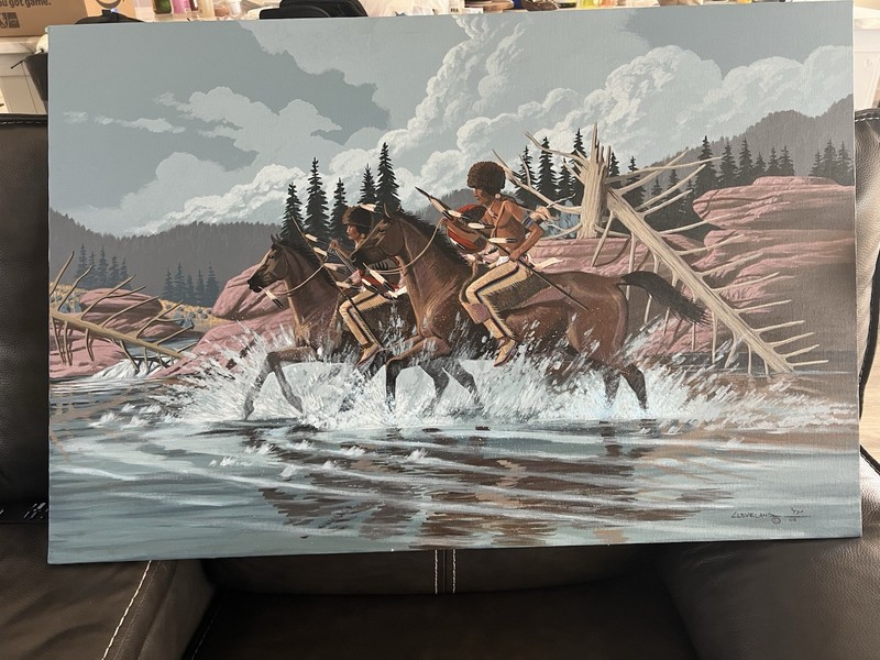 BEAUTIFUL Oil On Canvas Painting By Navajo Artist Fred Cleveland