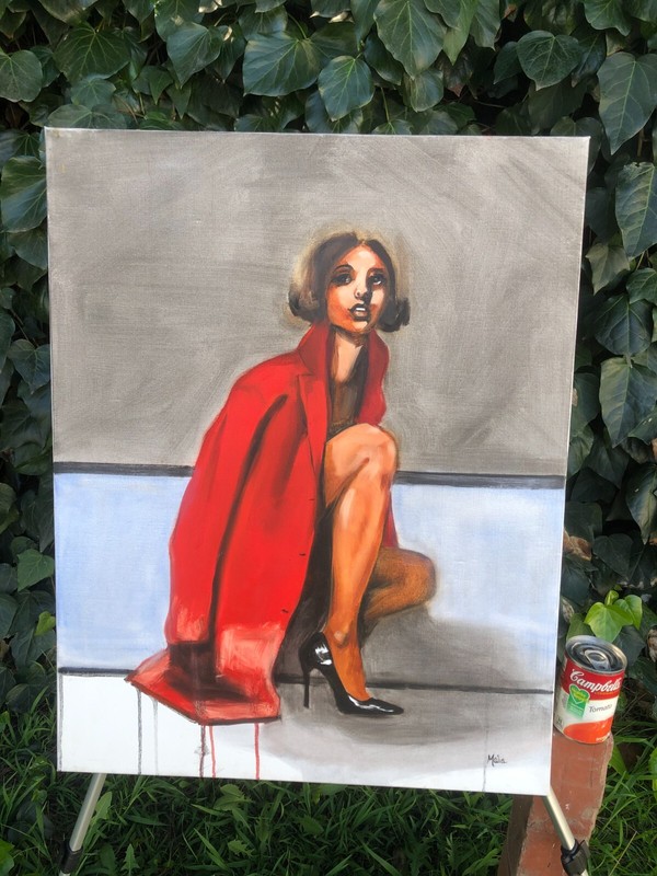 MALIA PETTIT Original MODERN EXPRESSIONIST Beautiful Fashion Girl Oil on Canvas gallery
