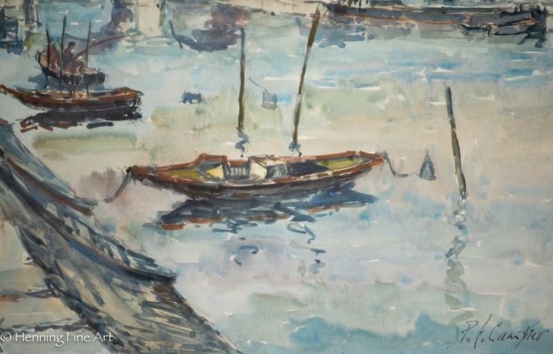 Beautiful Vintage Impressionist Paris France Painting of Pont Marie Bridge, FINE gallery