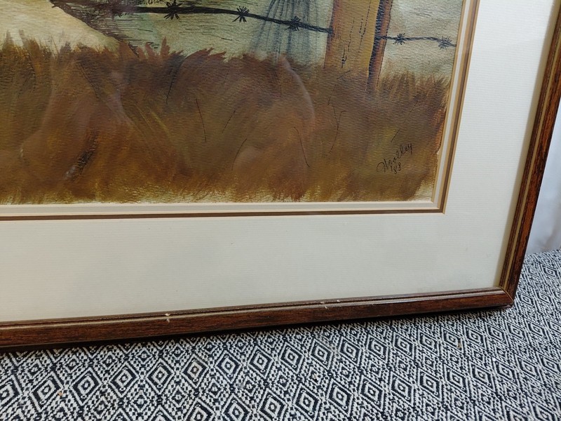 Woolley (1983) Native-Inspired Watercolor 30×25 Frame Gary R. Lucy Gallery gallery