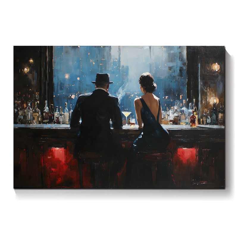 Bar Figures Men and Women Hand Painted Oil Painting Canvas Art Wall Home Decor