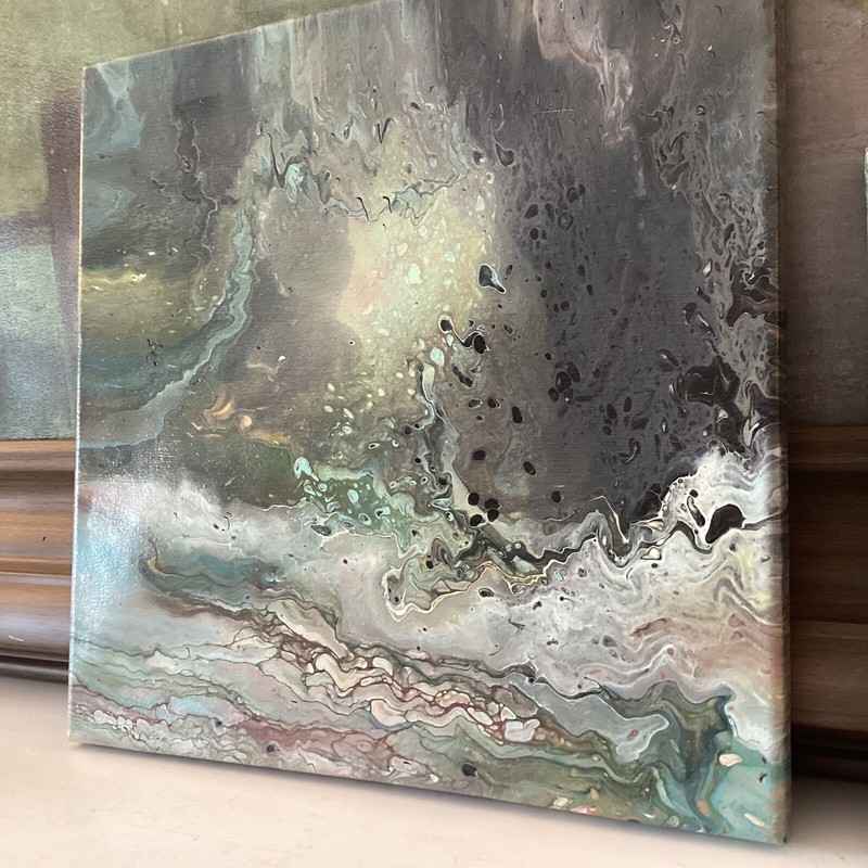 Original Art Abstract Marble Acrylic Pour Fluid Painting Canvas Wall Decor 2 Ps gallery