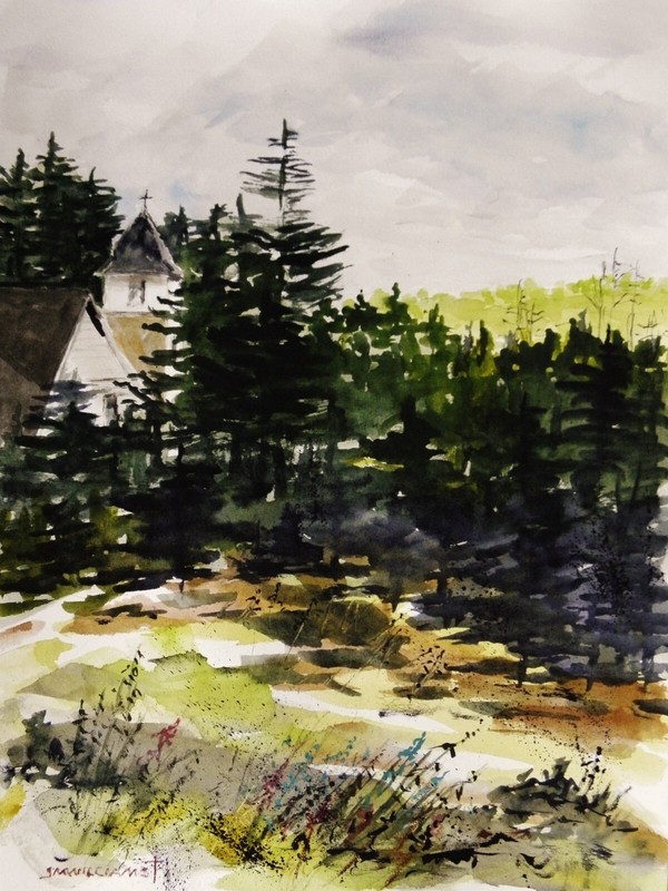 ORIGINAL Landscape WATERCOLOR Painting JMW art John Williams Impressionism