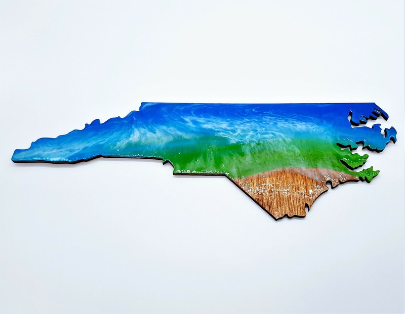 Handpainted / Handpoured Resin Seascape Coastal Beach Scene of North Carolina gallery