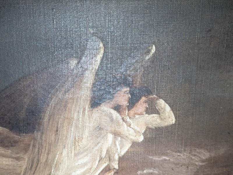 Antique Painting After John Knighton Thompson's First Easter Dawn Angels gallery