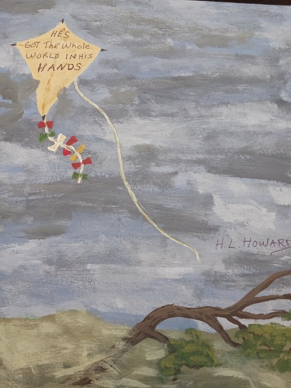 BAD WEATHER DAY AND KITE PAINTING 12X16 (FLOODING WATERS)-SIGNED gallery