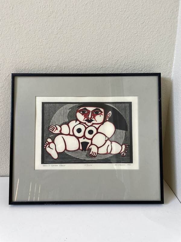 1987 Mark Strong Block Print Etching Woodblock Engraving PAINTING