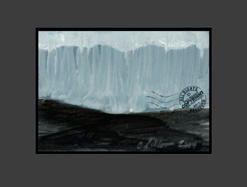 LIGHTS ON MARS 2014 Landscape Original Oil PAINTING Signed Planetary art ACEO 1 gallery
