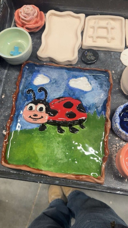 Crimson Wanderer: A Whimsical Ladybug Landscape
