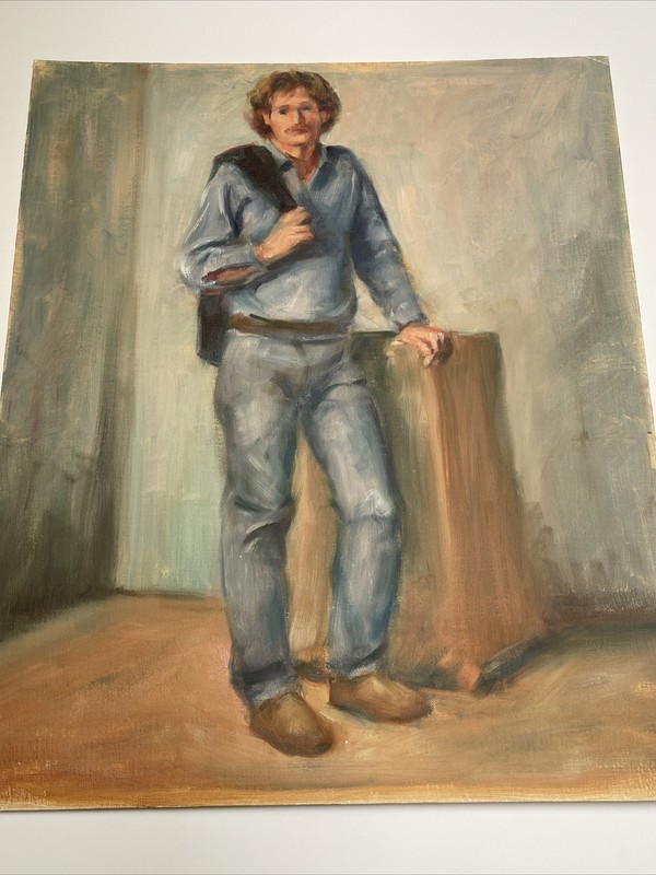 ANTIQUE PAINTING LISTED AMERICAN WALTER E COHEN JR REGIONALISM PORTRAIT OIL 24″