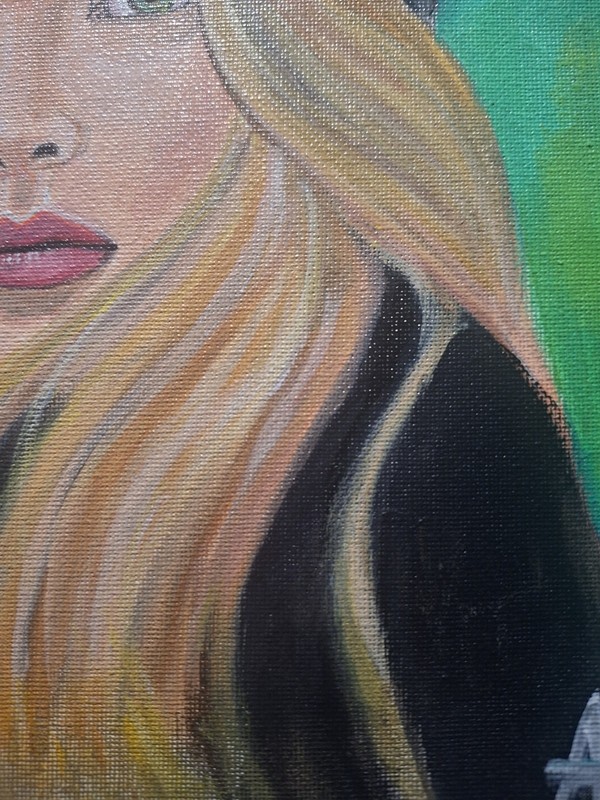 Original Hand Painted 9x12 Contemporary Portrait Acrylic Paper Art gallery