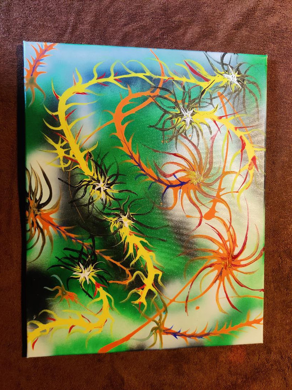 Abstract/Mixed Media ( Sea Life ) Modern design/Hand painted on Canvas/ 16×20