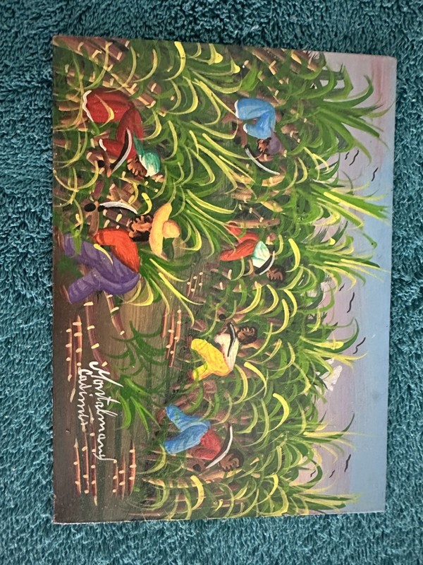 Original 5×7 Inch Haitian Art Painting Signed