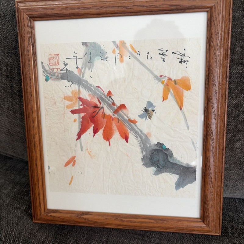 2 Signed Original Chinese Traditional Watercolors Hibiscus John H Chen Stamped gallery
