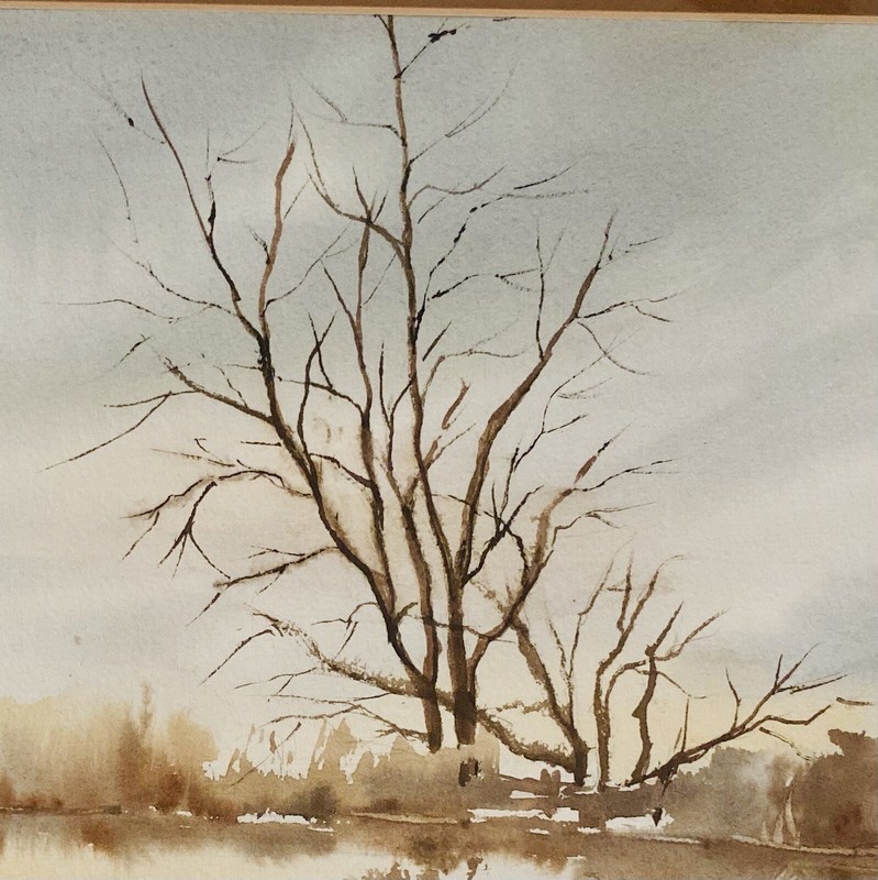 Charlotte W Alexander Coastal Landscape Painting “The John Boat”Watercolor 27” gallery