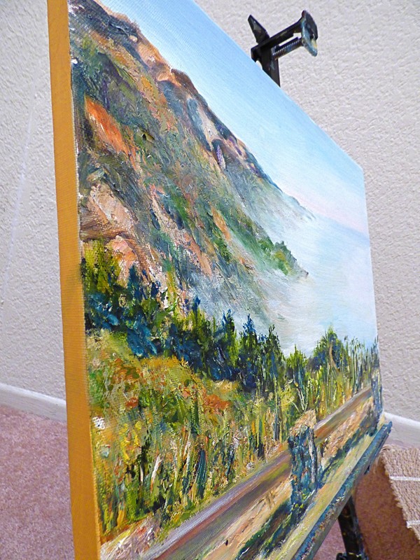 BIG SUR IN THE FOG California Art oil canvas 16x20 by Galina Zaytseva gallery
