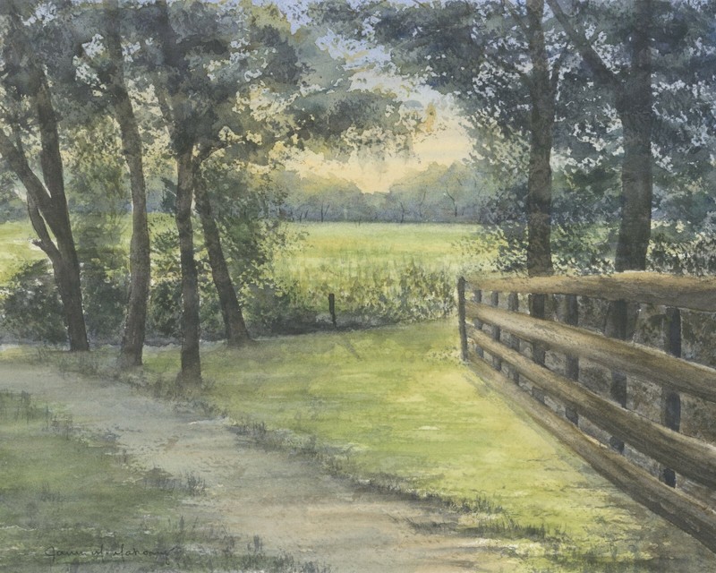 Country Path 001 Watercolor 8″x10″ Print, Unframed