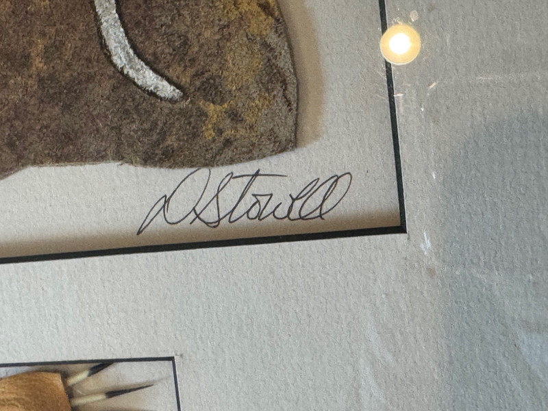 Deborah Stowell Signed Mixed Media Painting of Native American Figures gallery
