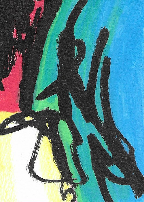 ACEO ATC CARD «Abstract 48» REASOR Original Abstract Hand Made Painting 2.5×3.5