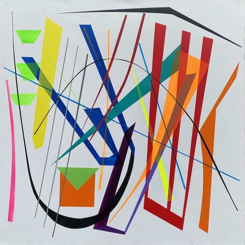 Alex Kamaroff Original Abstract Acrylic Painting 36×36 Modern Geometric Canvas