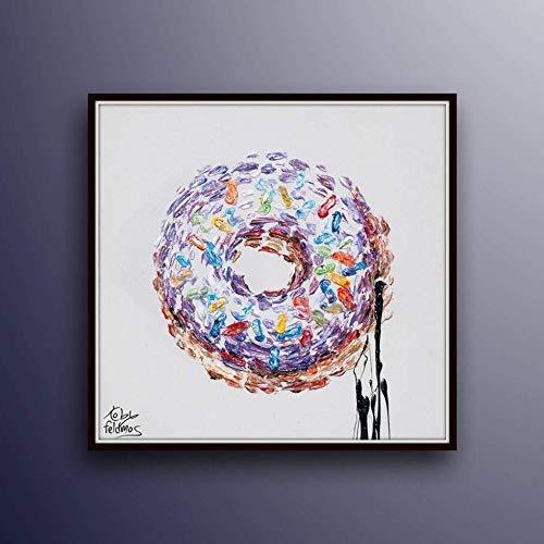 Doughnut 25″, Contemporary art canvas, food painting, pop art, original handmade