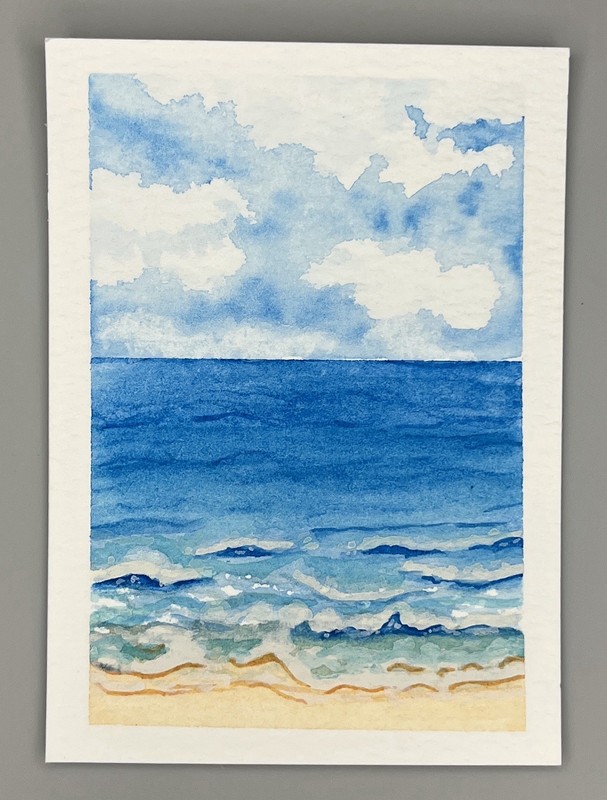 ACEO Original Art – Seascape Ocean Waves – 3 of 5 2.5”x3.5” CCCArt_MJ