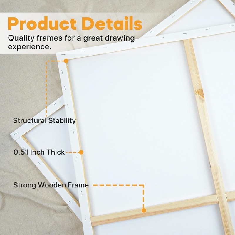 Double Pack of 30x40 Inch Stretched Canvas Boards - Ready for Your Masterpieces gallery