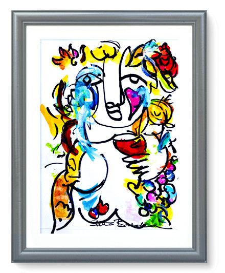Abstract Art «Celebration» Original Acrylic 18×24 inch Painting on Gallery Paper