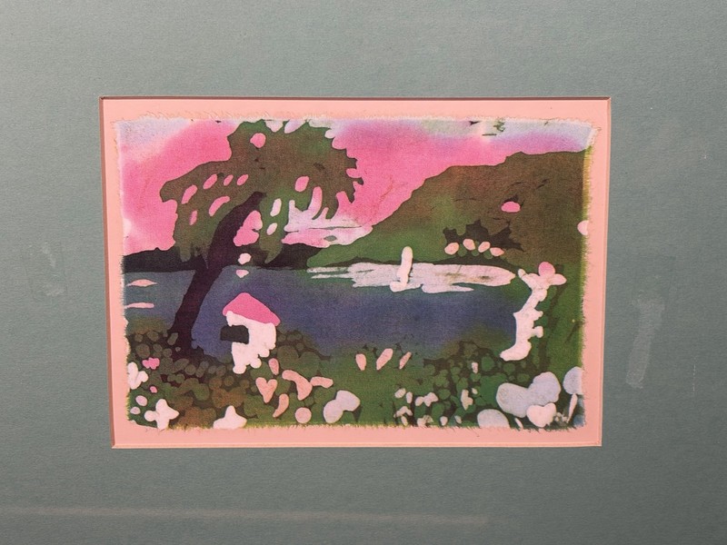 VTG Doreen E. Walsh American Batik Artist watercolors on silk canvas Seaside gallery