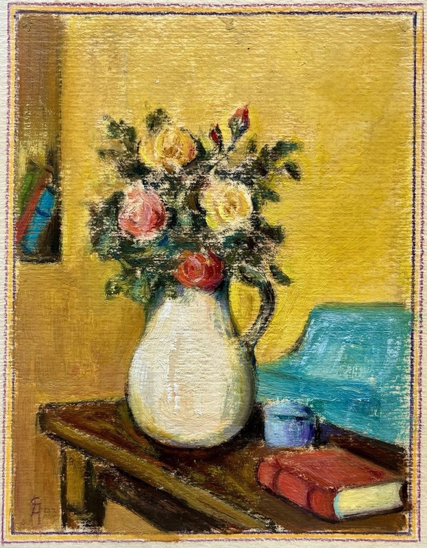 Original Still Life Painting Bouquet Of Flowers Oil On Paper