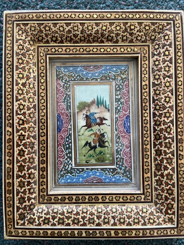 Persian Mini painting In Inlay Frame Katana
