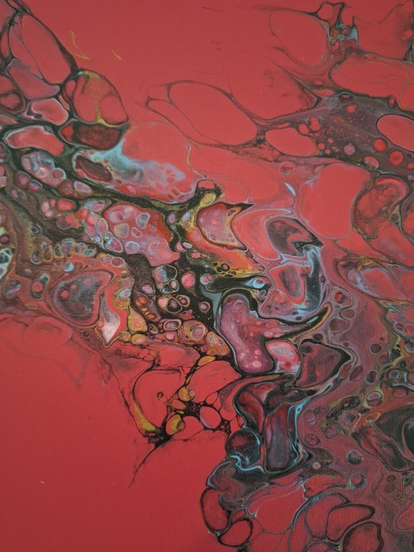 Original Acrylic Pour Painting Abstract Art signed canvas