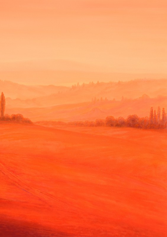 Hermann Dieste * 1931 Dortmund / Painting "Tuscany" Italy Large Format Mediterranean gallery