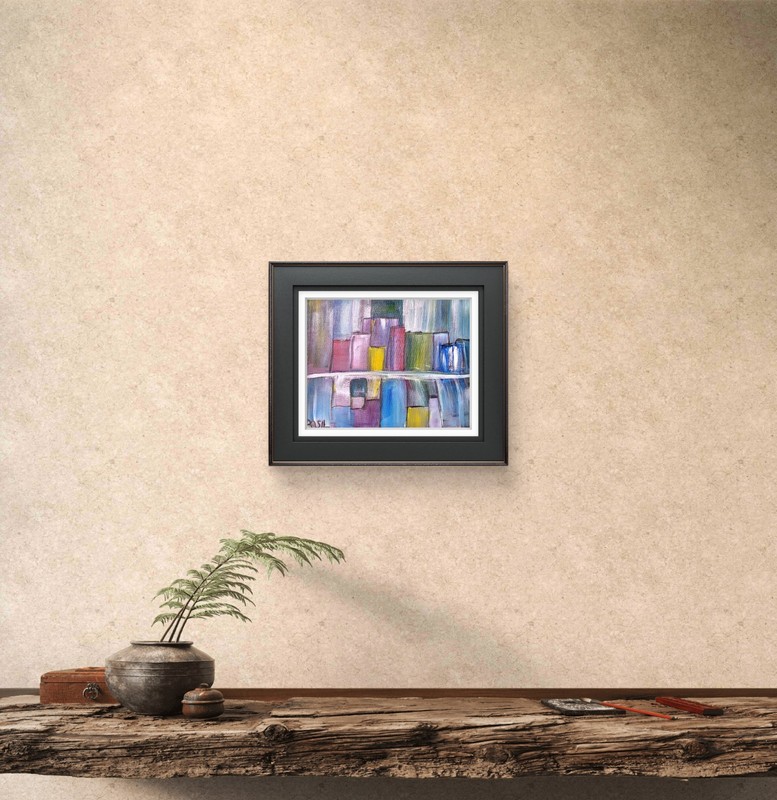 Urban Landscape Modern Expressionist Original Abstract Canvas 12x16 gallery