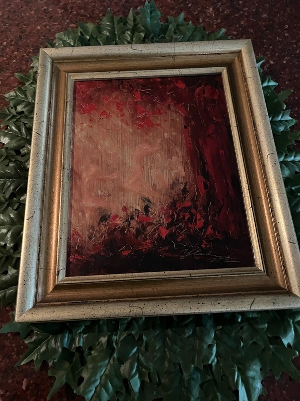 Oil painting signed framed 1950 small Midsummer Night’s Dream 11 1/2 x 9 1/2