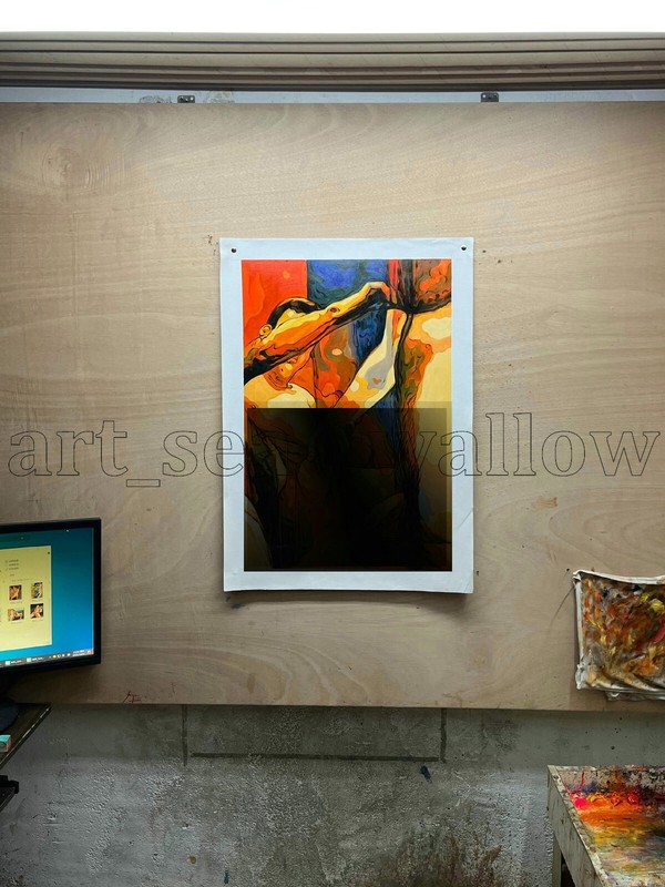 Original oil painting art Abstract creative hand-painted on canvas 16x24in #5523