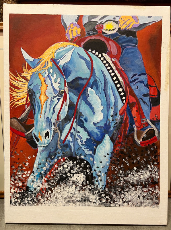 Original Donna Howell-Sickles Western Horse Painting Signed on Original Canvas