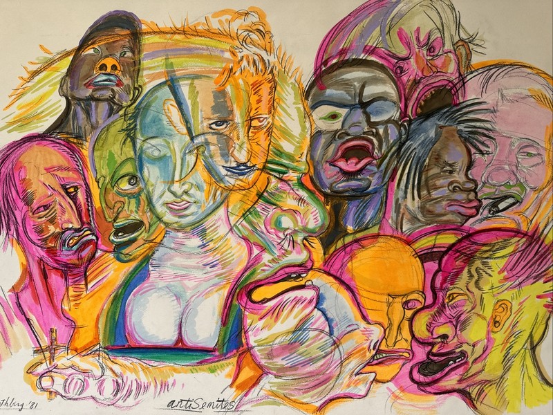 Expressionist Painting Portrait Modernist Jewish Collection Rothberg Vintage