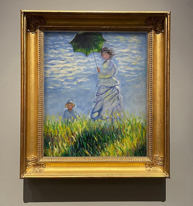 Monet PAINTING – Lady with Umbrella – post- Impressionist art