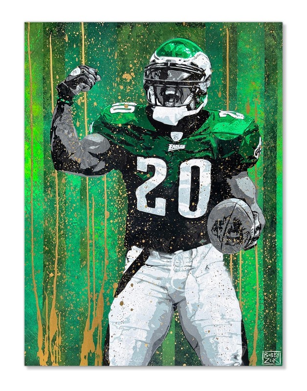 «Dawkins» original Brian Dawkins Philadelphia Eagles painting, 30×40 inches