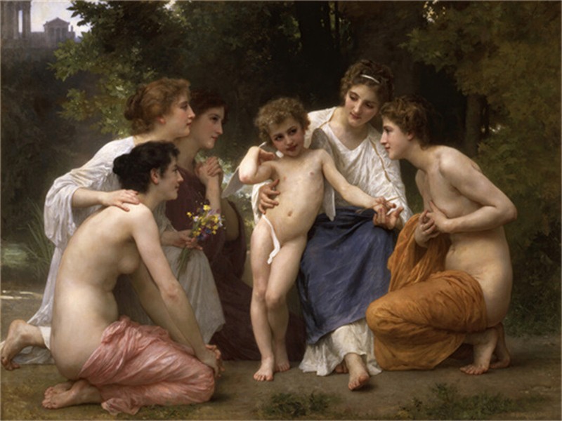 Wall Art Hand-painted Oil Painting William-Adolphe Bouguereau-Angelic Praise