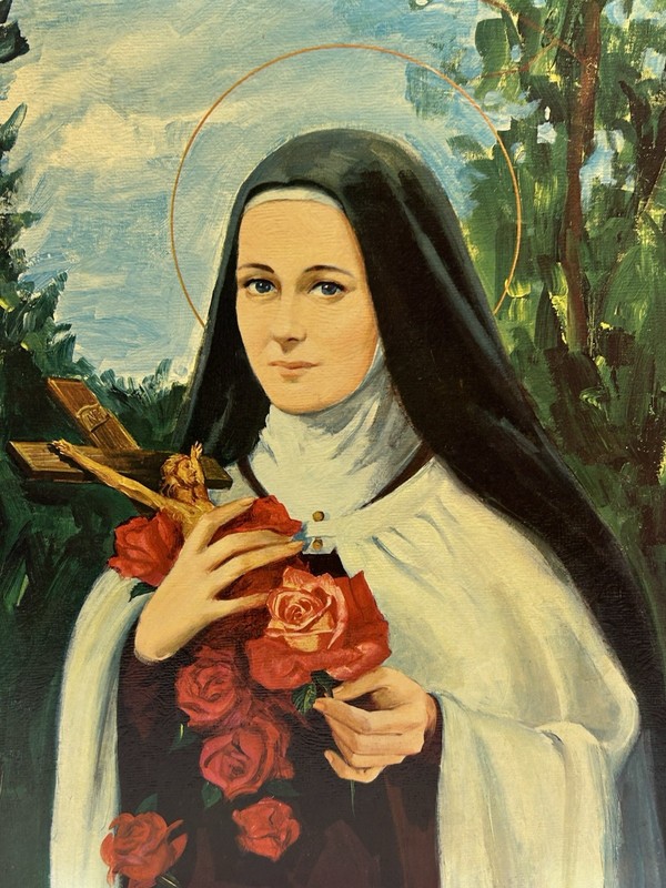 St. Therese of Lisieux/Doctor of the Church/Little Flower Original Oil on Board gallery