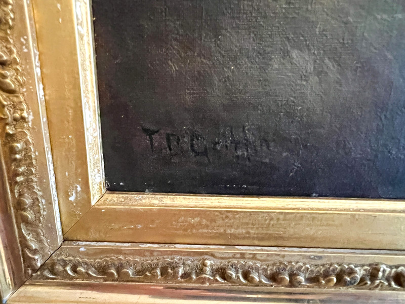 Gorgeous Thomas Bailey Griffin (1858-1919) Landscape Painting+Antique Gilt Frame gallery