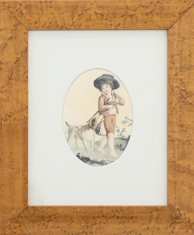 G. Hull - 19th Century Watercolour, A Young Boy with his Dog